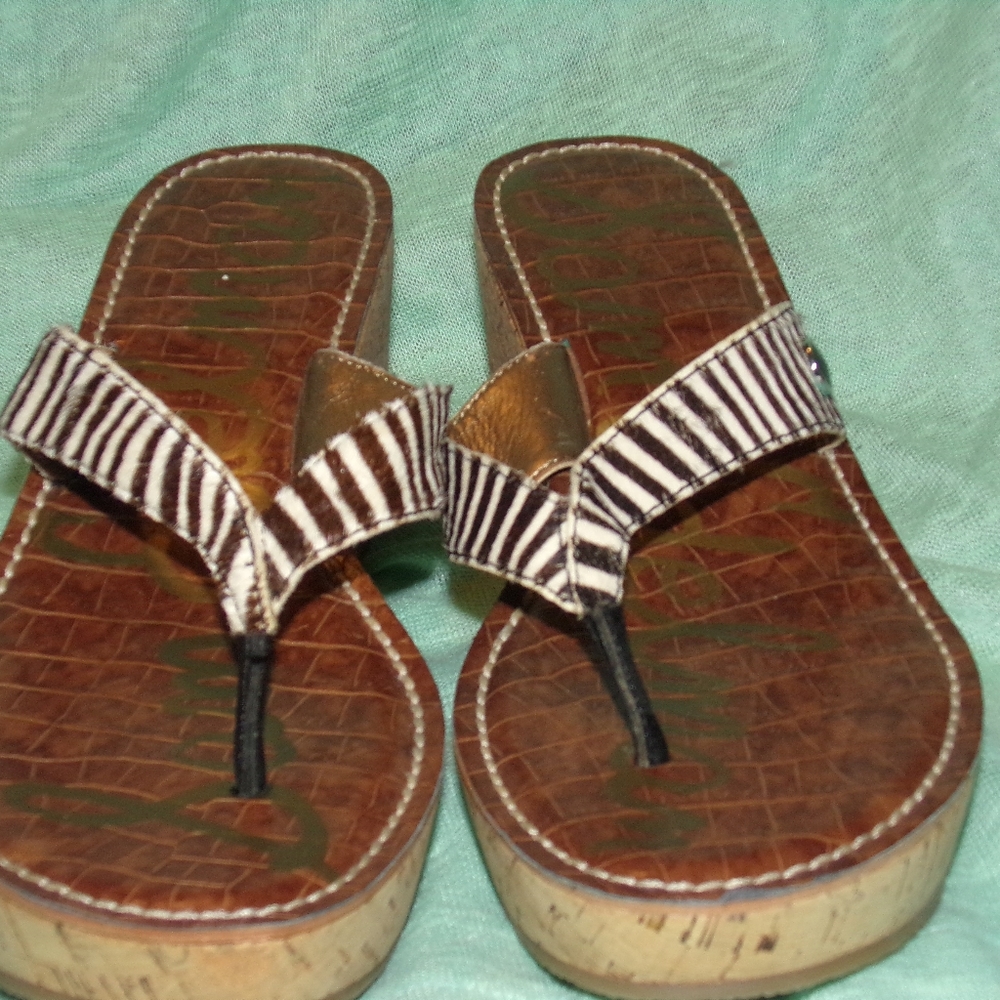 Sam Edelman stacked Flip Flops 6.5